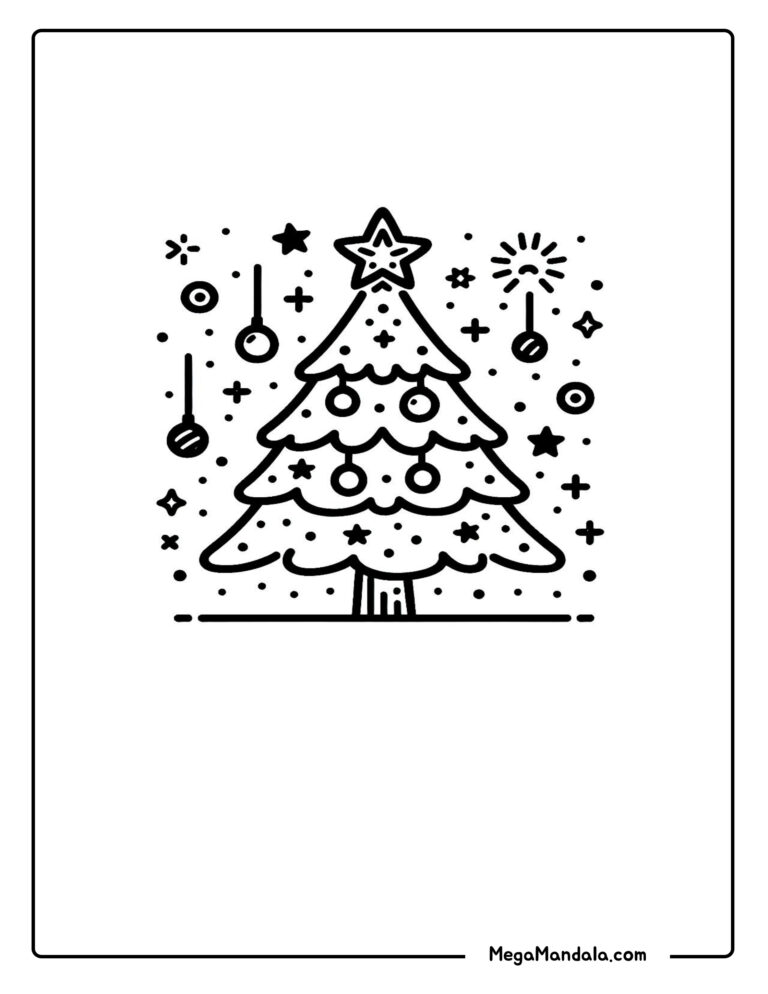 coloring pages christmas tree 1 megamandala