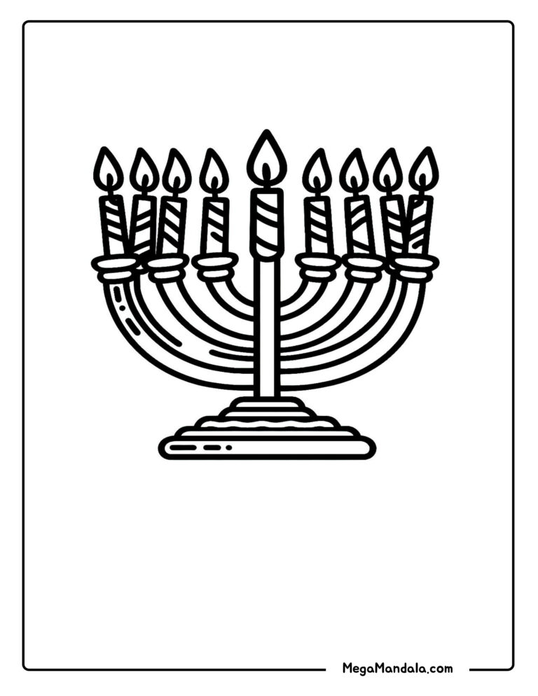 coloring pages hannukah 6 megamandala